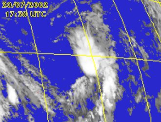 Satellite picture of Tropical Depression Kalmaegi