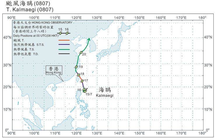 Track of Typhoon Kalmaegi