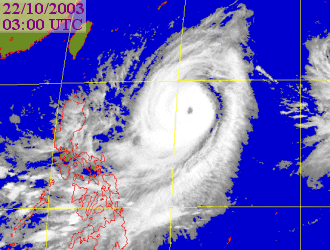 Satellite picture of Typhoon Ketsana