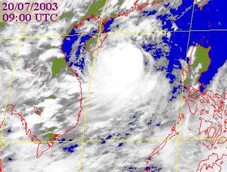 Satellite picture of Severe Tropical Storm Koni