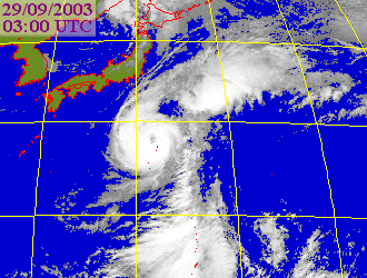 Satellite picture of Typhoon Koppu