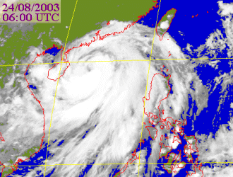 Satellite picture of Typhoon Krovanh