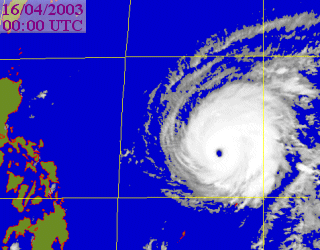 Satellite picture of Typhoon Kujira