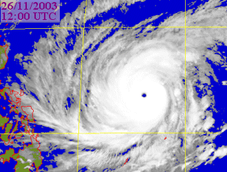 Satellite picture of Typhoon Lupit