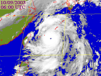 Satellite picture of Typhoon Maemi