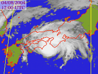 Satellite picture of Tropical Storm Malou