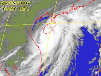 Satellite picture of Tropical Storm Mekkhala