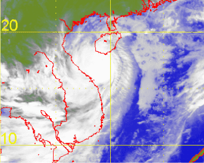 Satellite picture of Tropical Storm Mekkhala