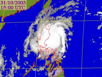 Satellite picture of Severe Tropical Storm Melor