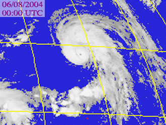 Satellite picture of Typhoon Meranti