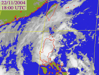 Satellite picture of Tropical Depression Merbok