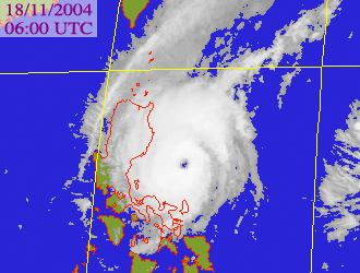 Satellite picture of Typhoon Muifa