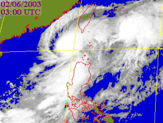 Satellite picture of Severe Tropical Storm Nangka