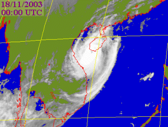Satellite picture of Typhoon Nepartak