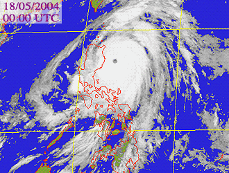 Satellite picture of Typhoon Nida