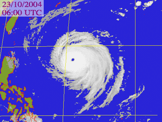 Satellite picture of Typhoon Nock-Ten