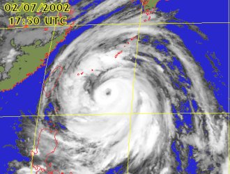 Satellite picture of Typhoon Rammasun