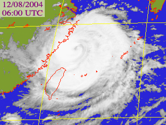 Satellite picture of Typhoon Rananim