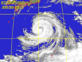 Satellite picture of Typhoon Rusa