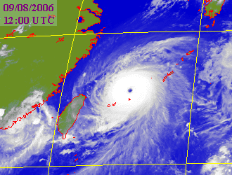 Satellite picture of Typhoon Saomai