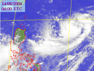 Satellite picture of Tropical Storm Sonamu