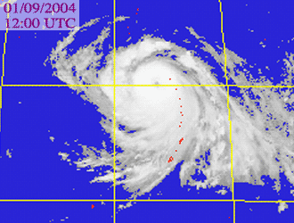 Satellite picture of Typhoon Songda