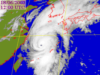 Satellite picture of Typhoon Soudelor