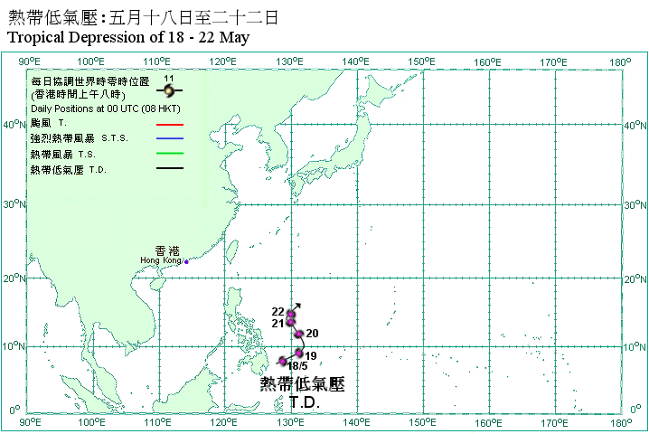 Track of Tropical Depression
