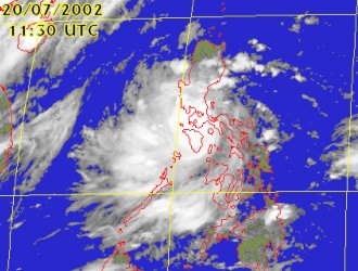 Satellite picture of Tropical Depression