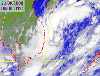 Satellite picture of Tropical Depression