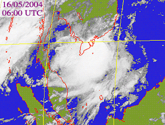 Satellite picture of Tropical Depression