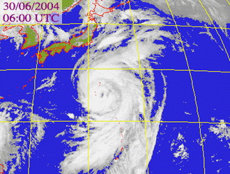 Satellite picture of Typhoon Tingting