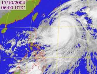 Satellite picture of Typhoon Tokage
