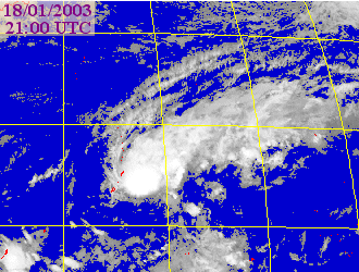 Satellite picture of Tropical Storm Yanyan