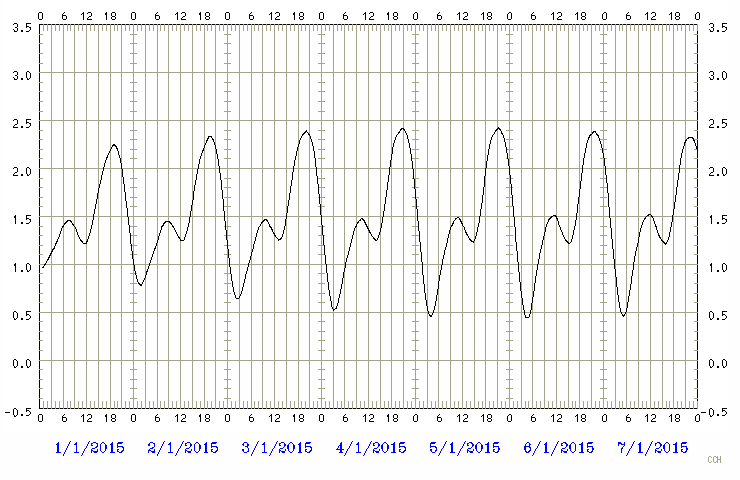 Predicted tide chart