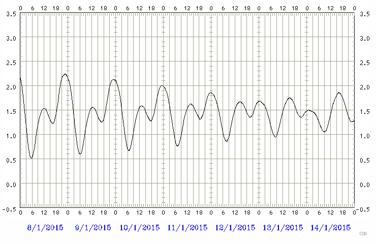 Predicted tide chart