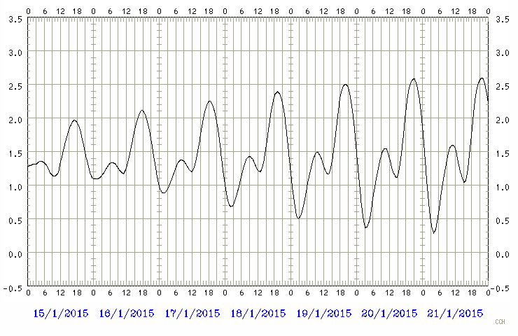 Predicted tide chart
