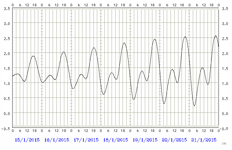 Predicted tide chart