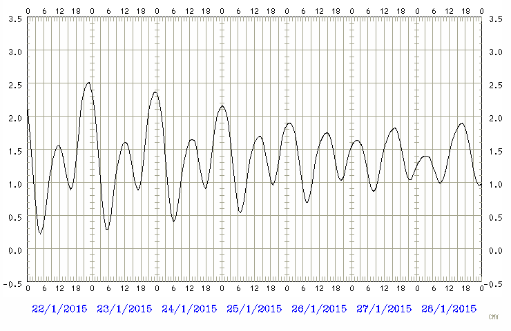 Predicted tide chart