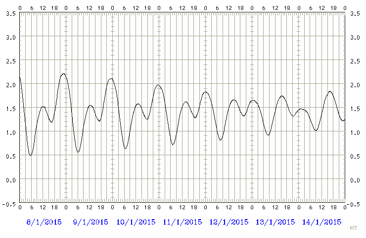 Predicted tide chart