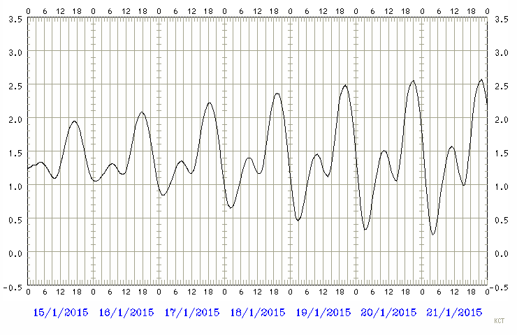 Predicted tide chart