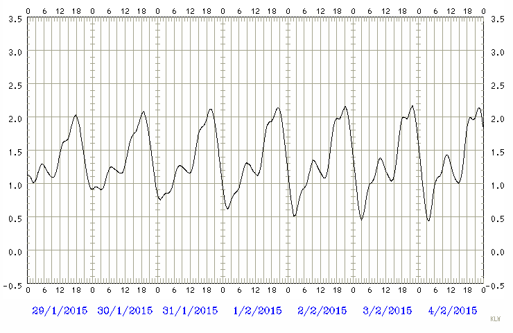 Predicted tide chart