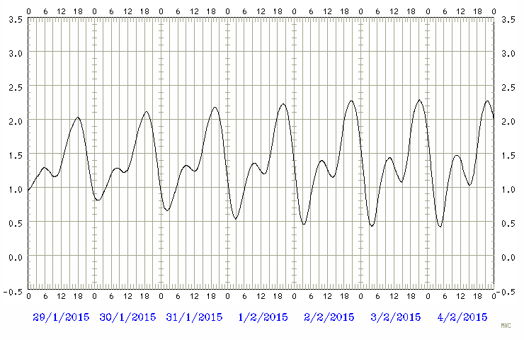 Predicted tide chart