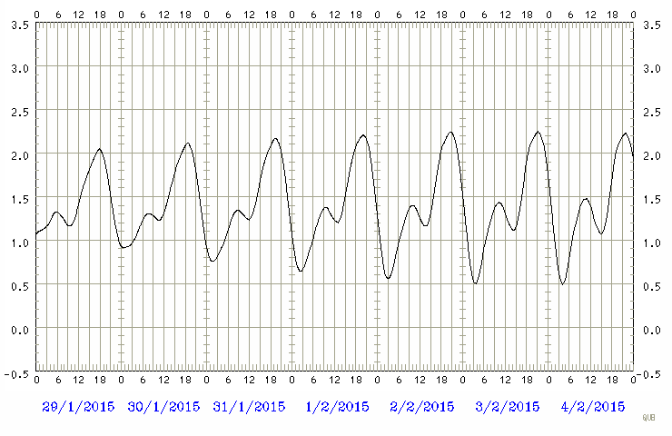 Predicted tide chart