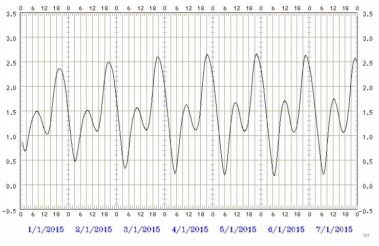 Predicted tide chart