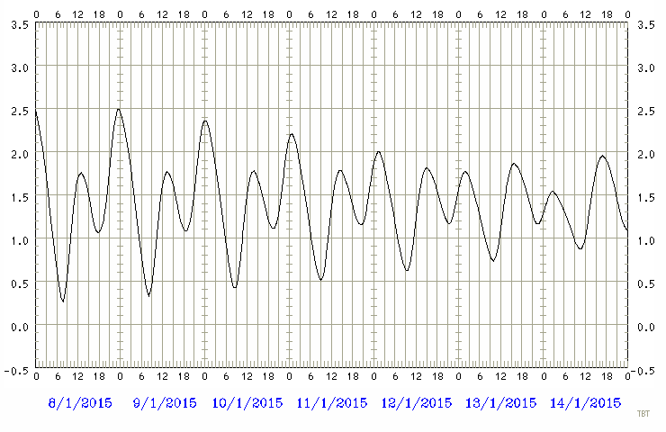 Predicted tide chart