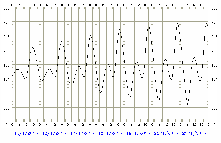Predicted tide chart