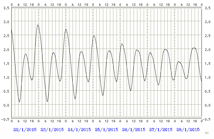 Predicted tide chart
