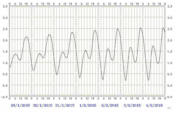 Predicted tide chart