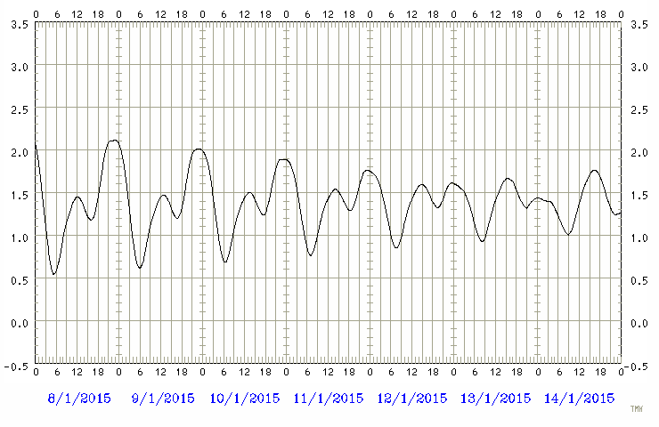 Predicted tide chart